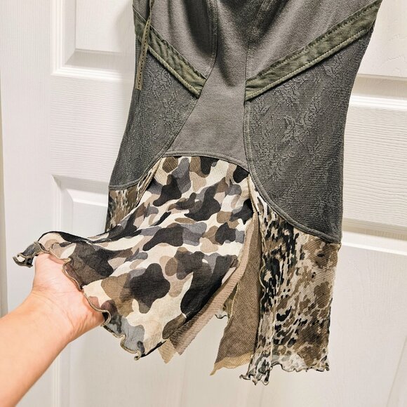 Designer Military Green Camo Tunic Top - Picture 7 of 7